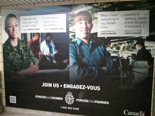 Join us, Campagna delle forze armate canadesi. Foto: Gaia Manco, Montreal
